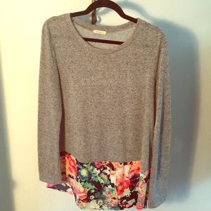 Long Sleeve Tunic with floral blouse bottom